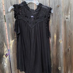 Black lace T shirt